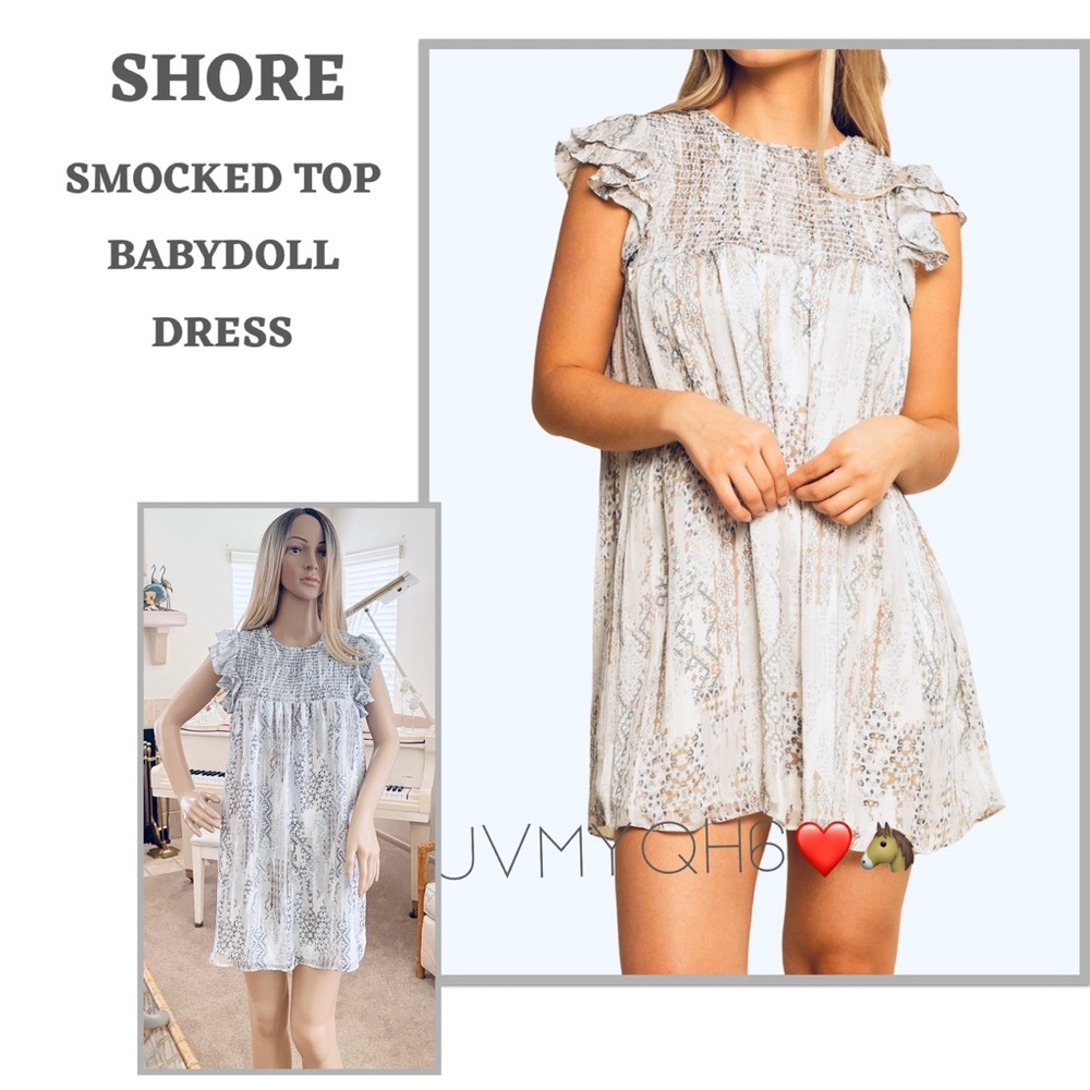 SHORE Smocked Babydoll Dress